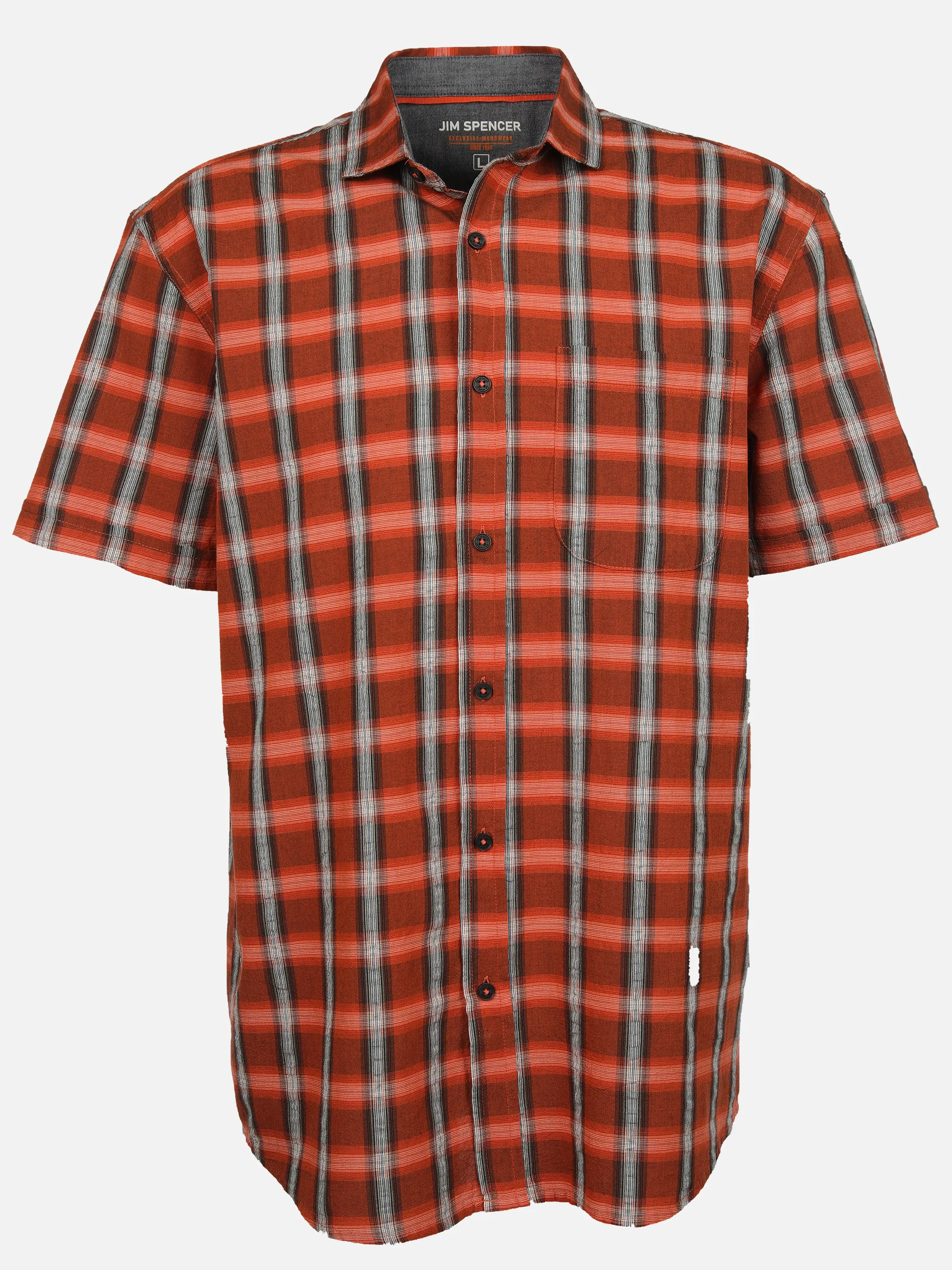 Jim Spencer He. Seersuckerhemd 1/2 Arm Orange 908753 ORANGE 1